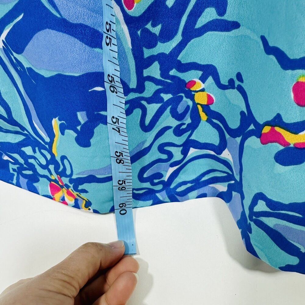 NWT Rare Lilly Pulitzer Wilda Maxi Caftan Iris Blue Mai Tai Size XS Missing Belt - Picture 9 of 11